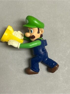 Nintendo Green and Blue Plumber Action Figure with Yellow Accessory